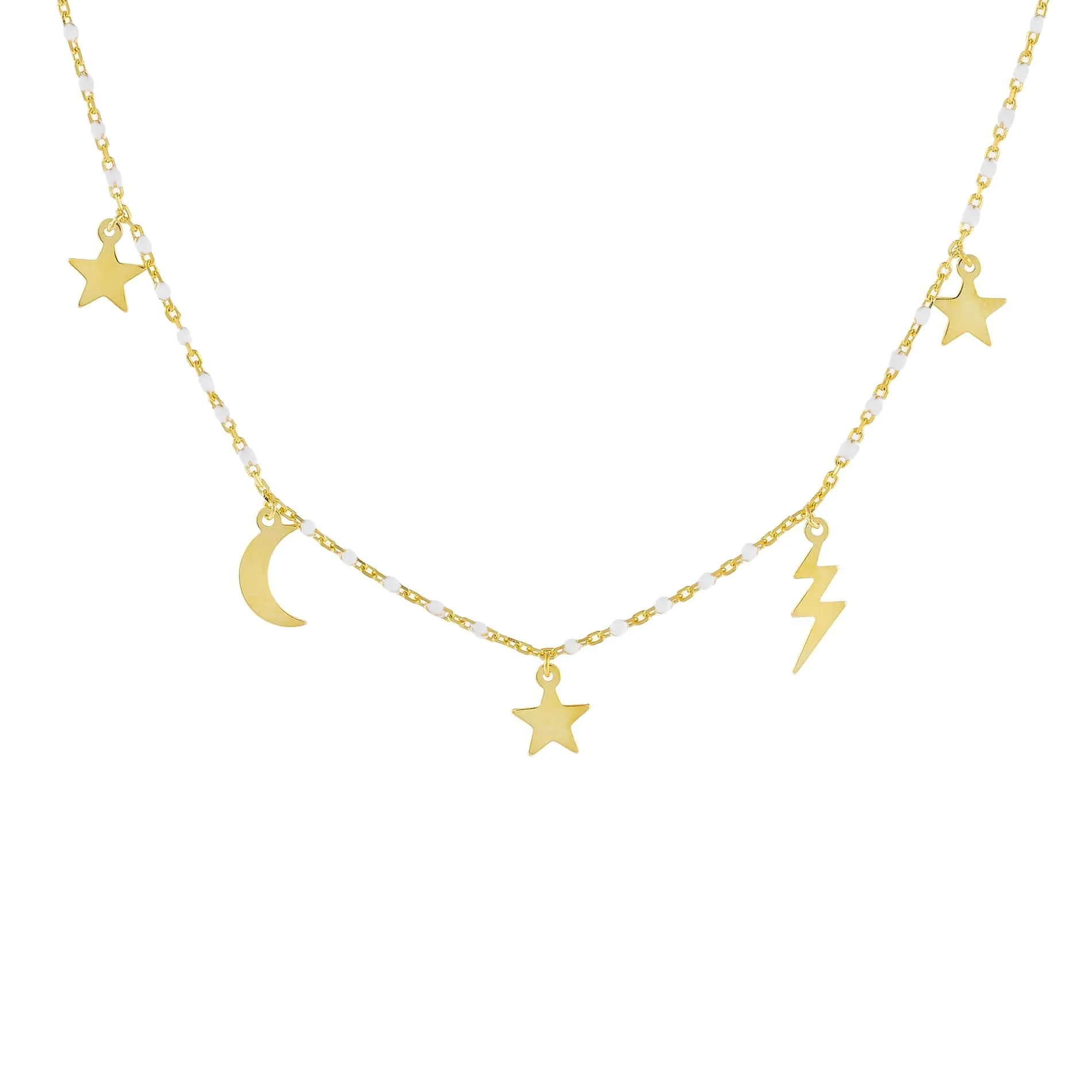 Celestial Enamel Beaded Necklace sold by Adina Eden's