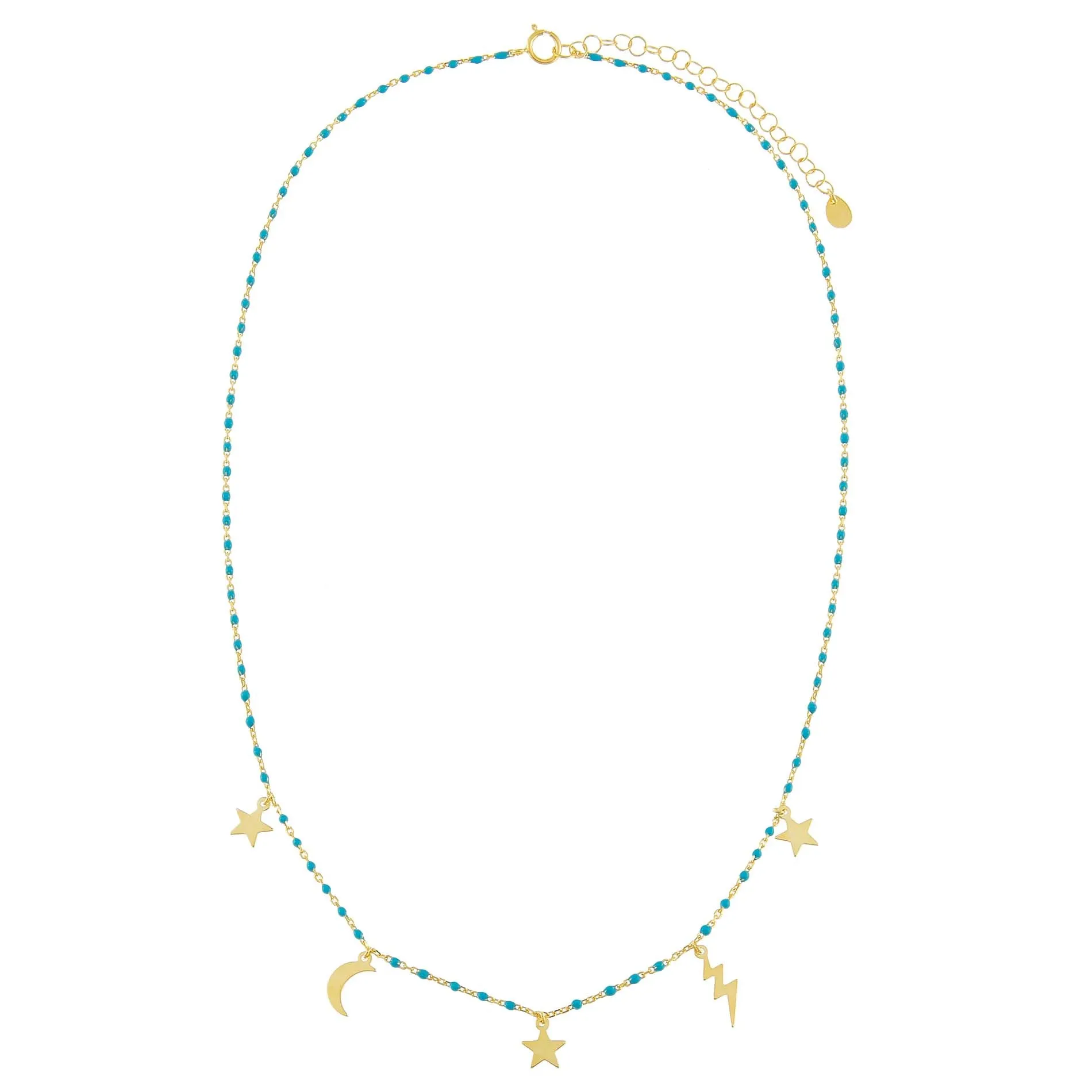 Celestial Enamel Beaded Necklace sold by Adina Eden's product image thumbnail 4