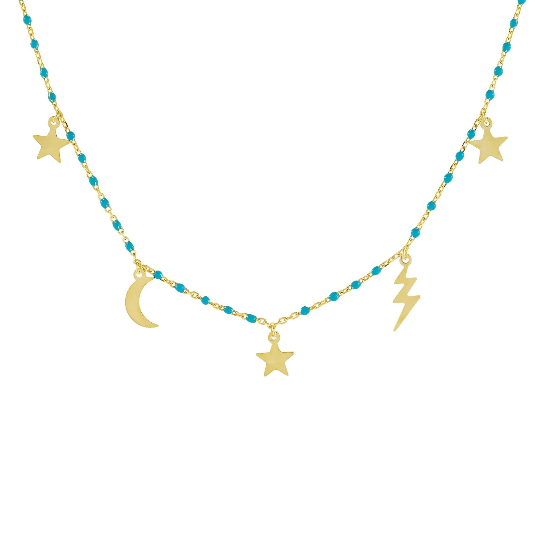 Celestial Enamel Beaded Necklace sold by Adina Eden's product image thumbnail 3