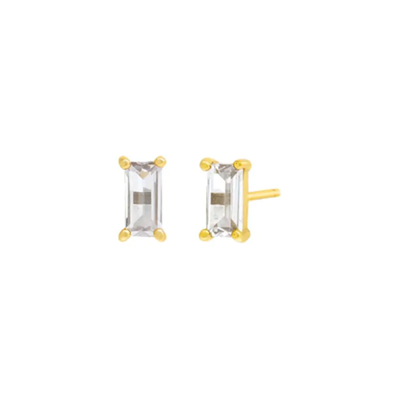 CZ Baguette Stud Earring sold by Adina Eden's
