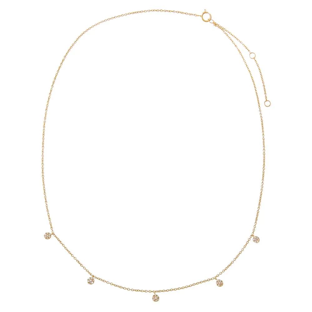 Diamond Pave Multi Dangling Round Pendant Necklace 14K sold by Adina Eden's product image thumbnail 3