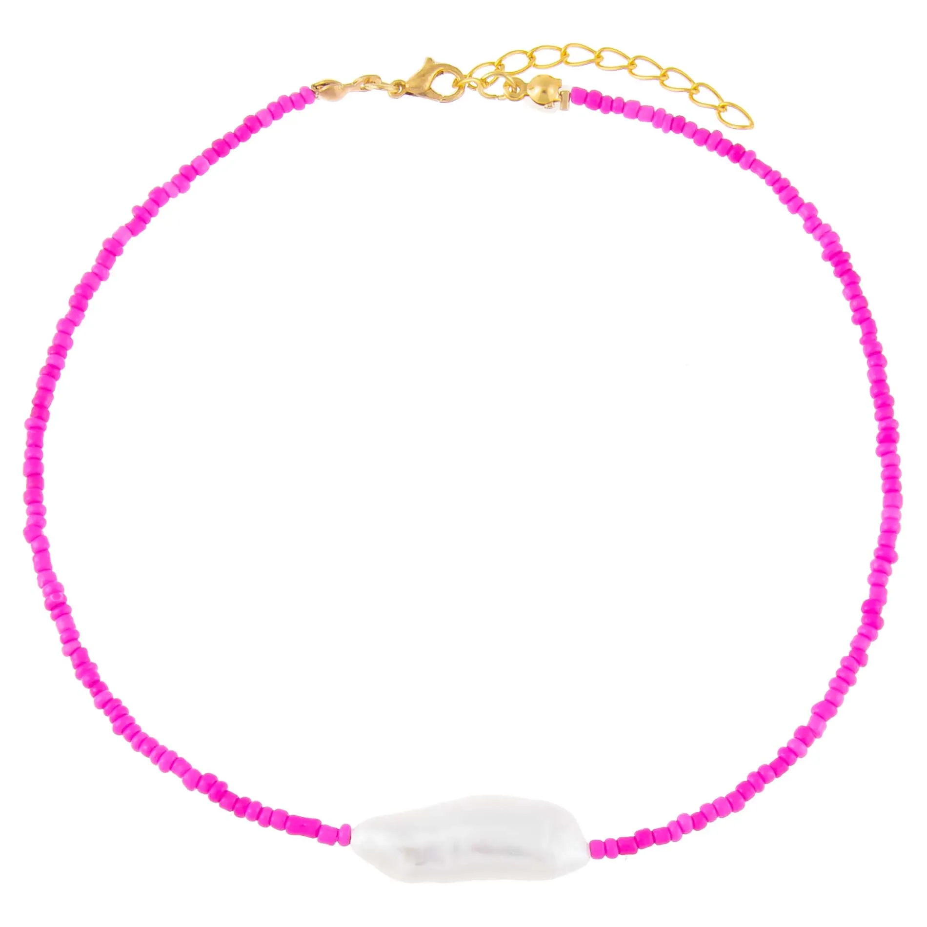 Pink Baroque Pearl Beaded Choker sold by Adina Eden's product image thumbnail 5
