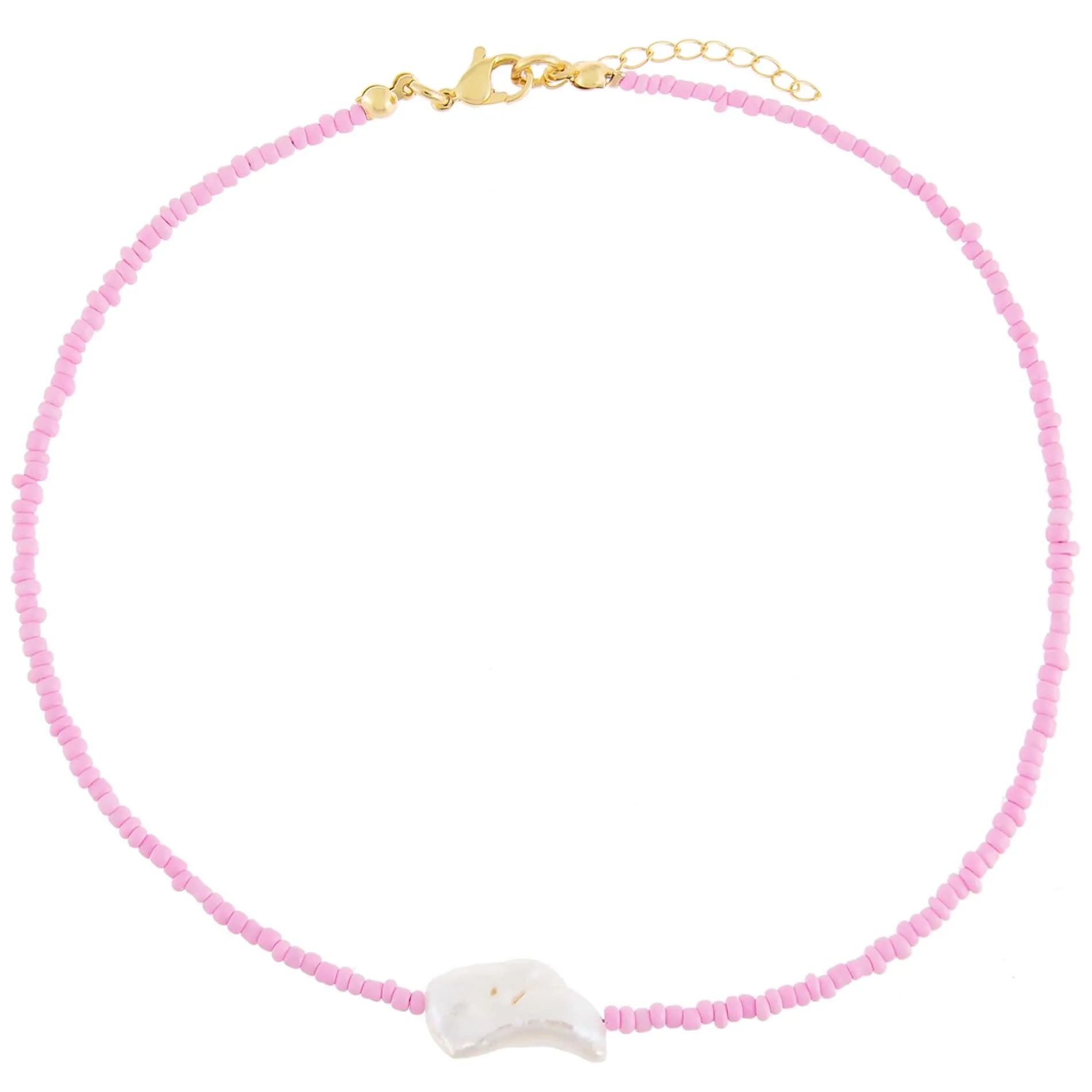 Pink Baroque Pearl Beaded Choker sold by Adina Eden's product image thumbnail 3