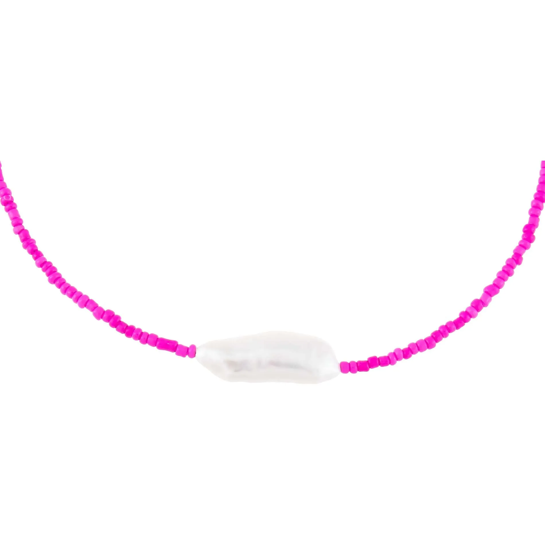 Pink Baroque Pearl Beaded Choker sold by Adina Eden's product image thumbnail 4