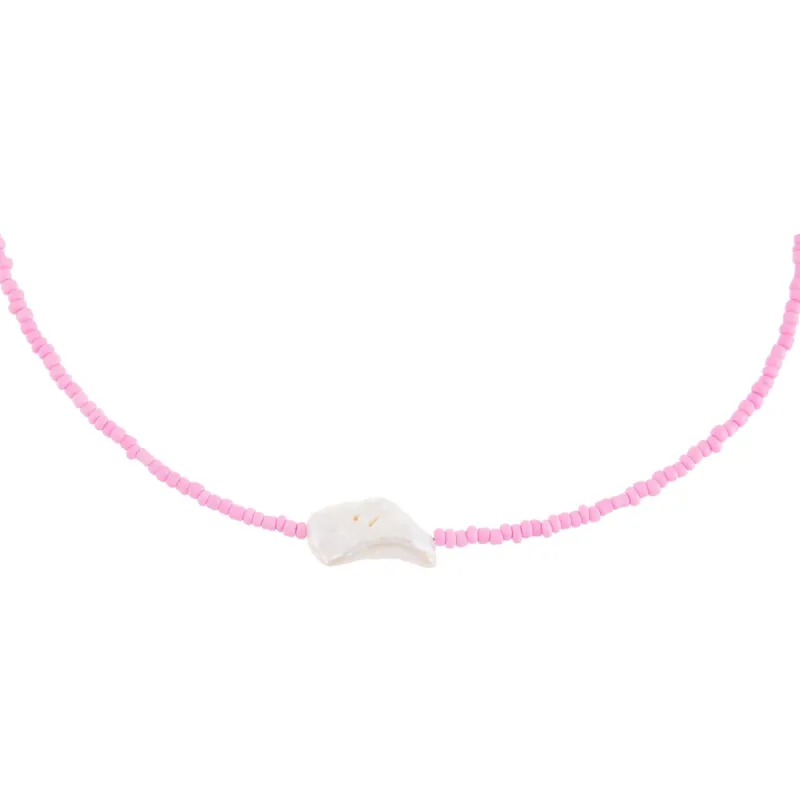 Pink Baroque Pearl Beaded Choker sold by Adina Eden's