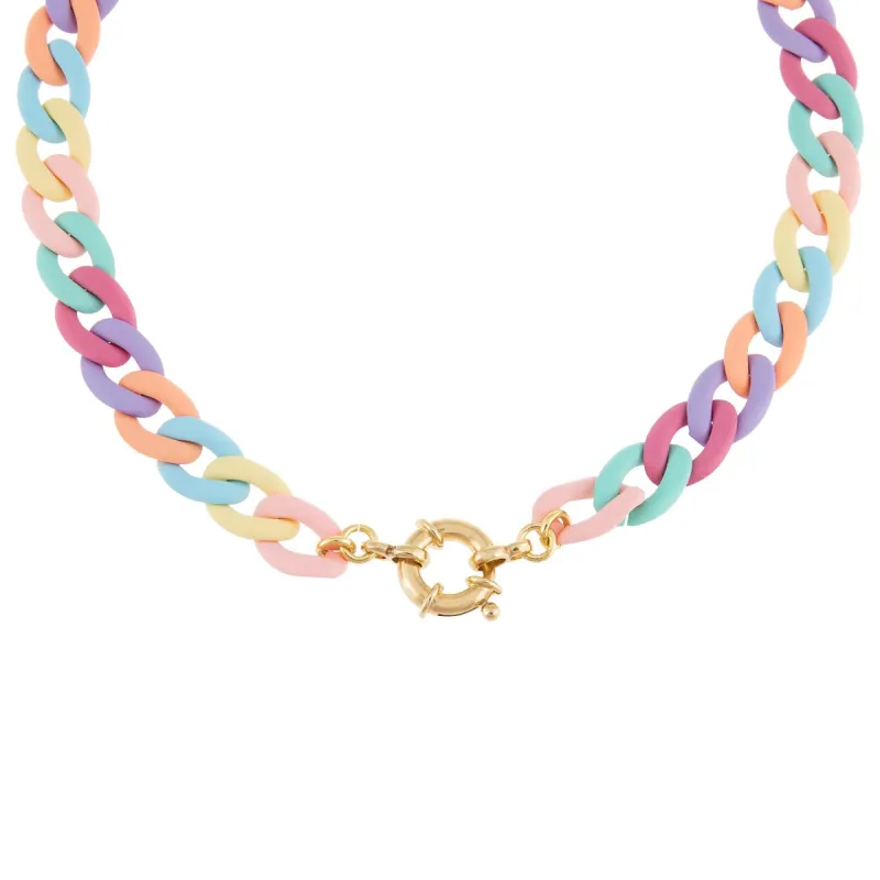 Pastel Colored Chain Link Toggle Choker sold by Adina Eden's