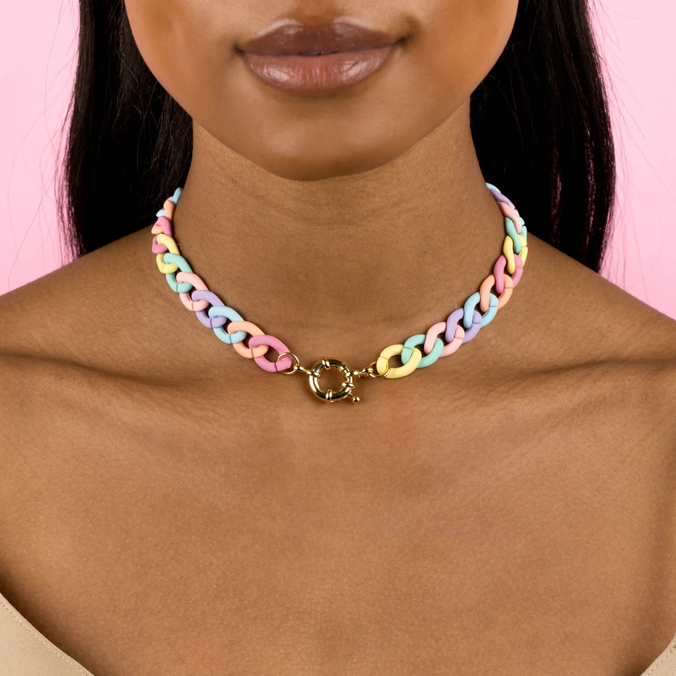 Pastel Colored Chain Link Toggle Choker sold by Adina Eden's product image thumbnail 2