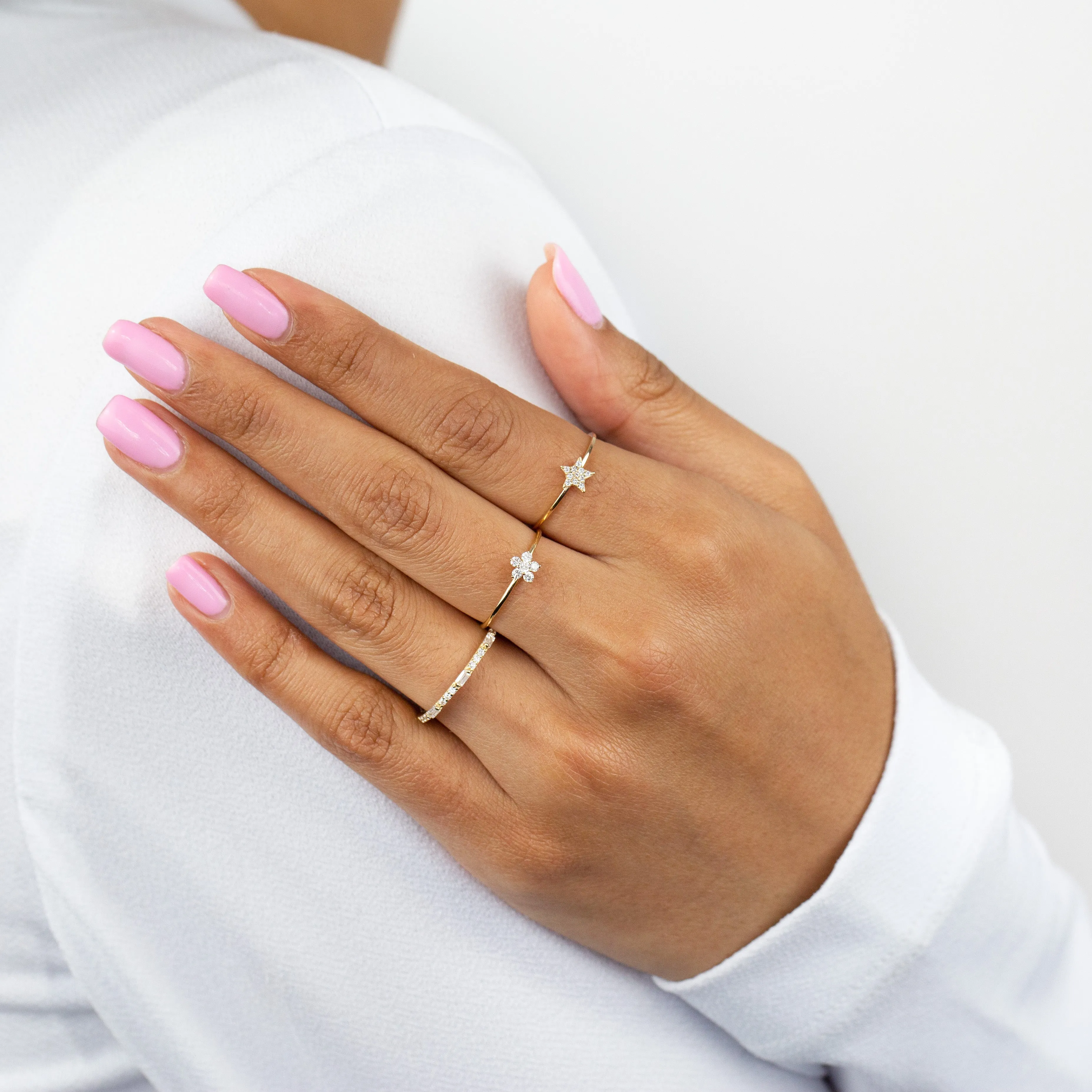 Mini Baguette X CZ Stone Ring 14K sold by Adina Eden's product image thumbnail 2