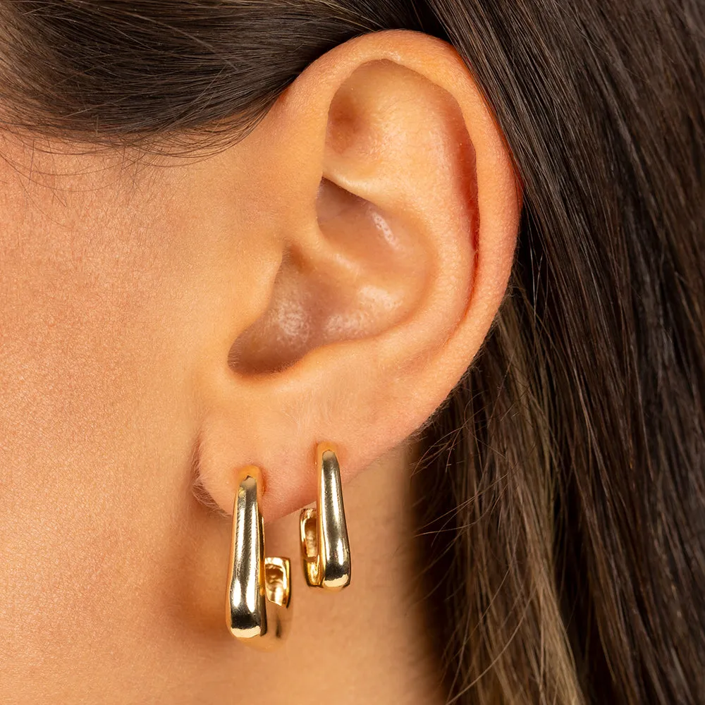 Solid Graduated Open Hoop Stud Earring sold by Adina Eden's product image thumbnail 4