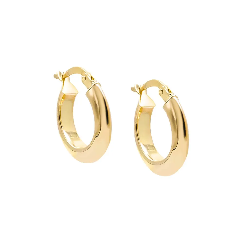 Solid Rounded Hollow Hoop Earring 14K sold by Adina Eden's