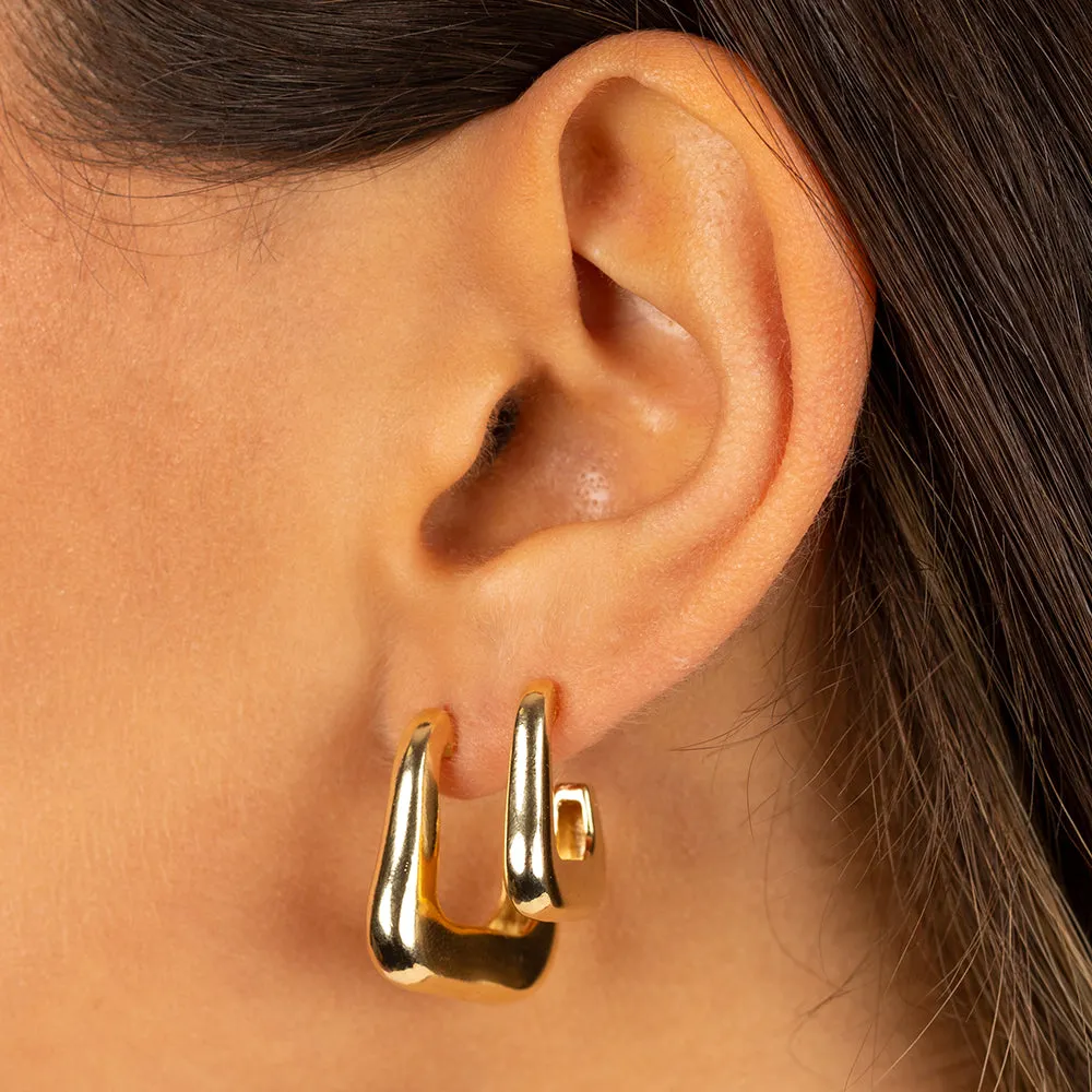 Solid Graduated Open Hoop Stud Earring sold by Adina Eden's product image thumbnail 2