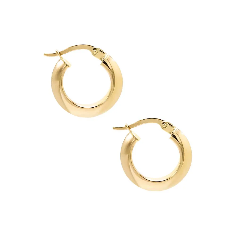 Solid Rounded Hollow Hoop Earring 14K sold by Adina Eden's product image thumbnail 3