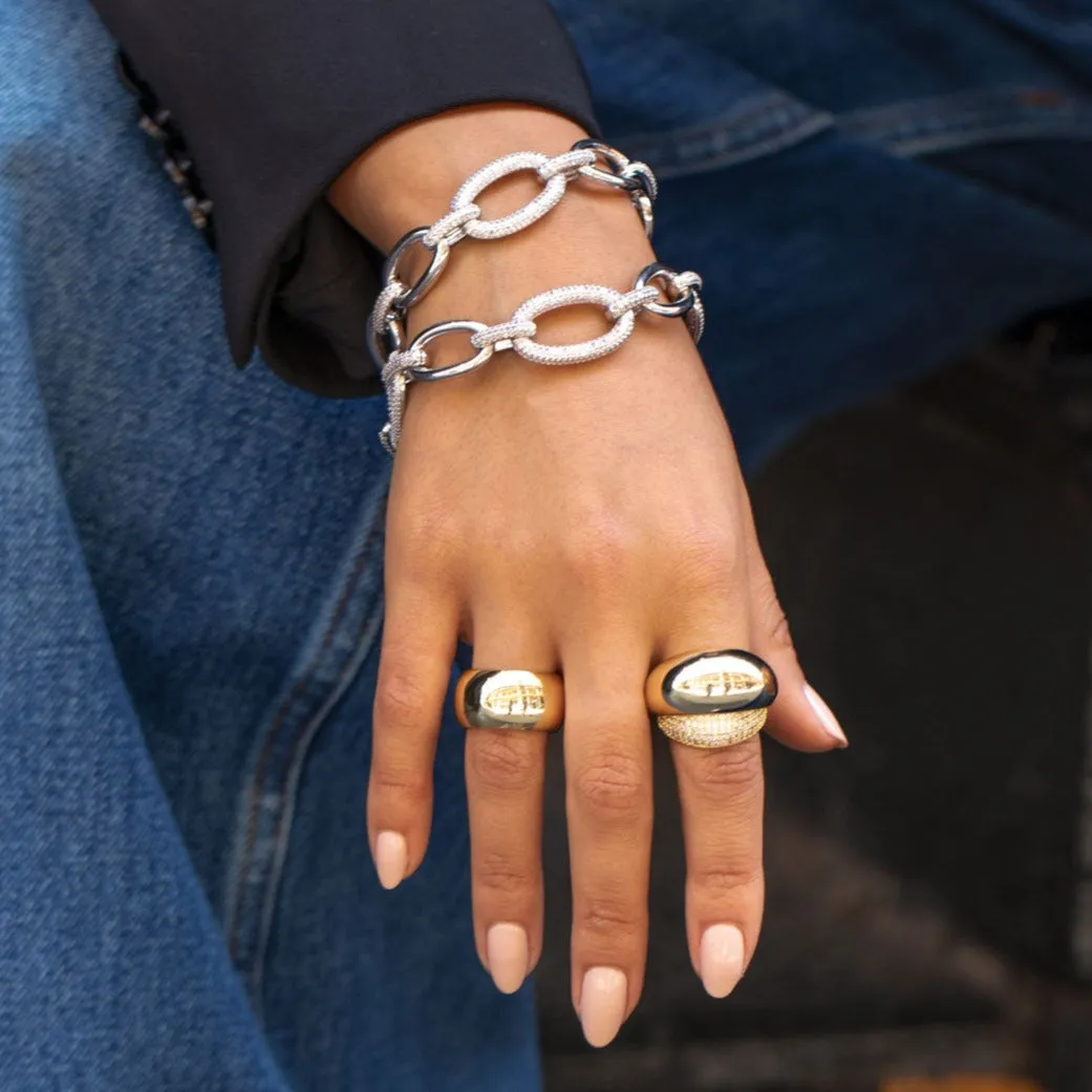 Solid/Pavé Chunky Link Bracelet sold by Adina Eden's product image thumbnail 4