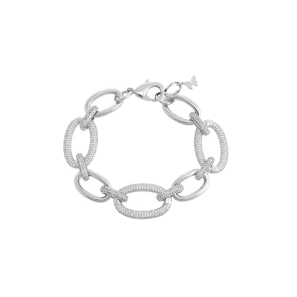Solid/Pavé Chunky Link Bracelet sold by Adina Eden's product image thumbnail 3