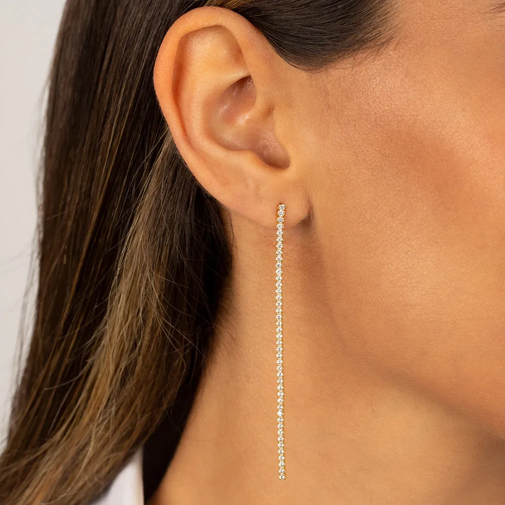 Thin Tennis Drop Stud Earring sold by Adina Eden's product image thumbnail 2