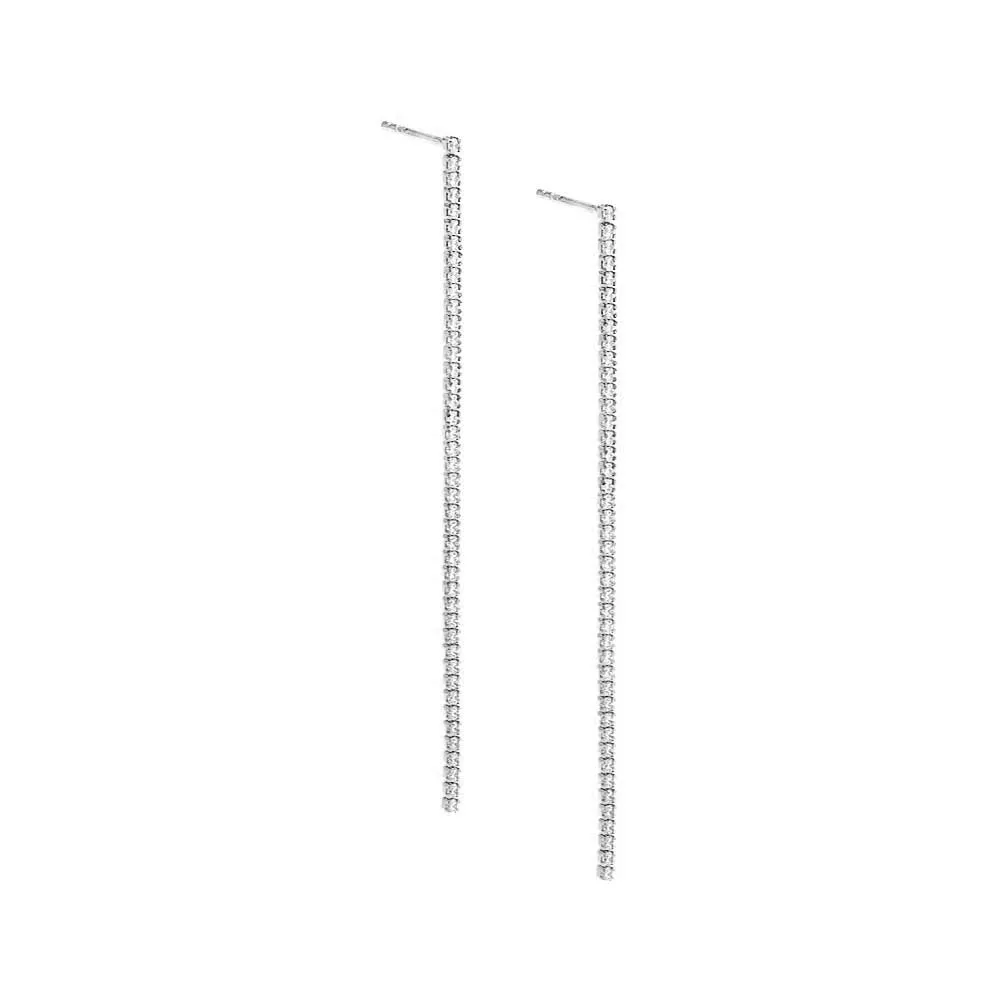 Thin Tennis Drop Stud Earring sold by Adina Eden's product image thumbnail 5