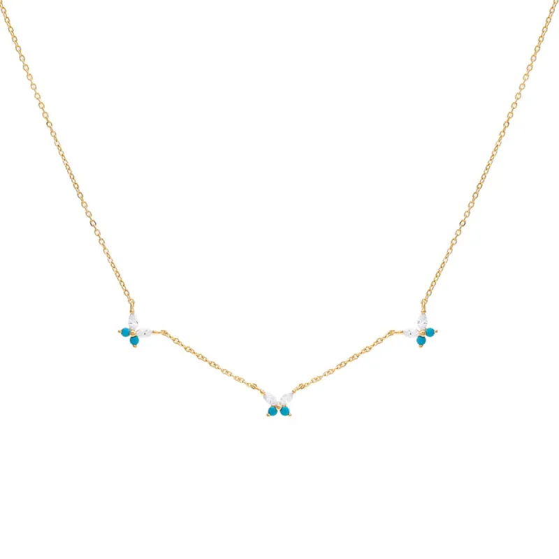 Triple CZ Butterfly Necklace sold by Adina Eden's