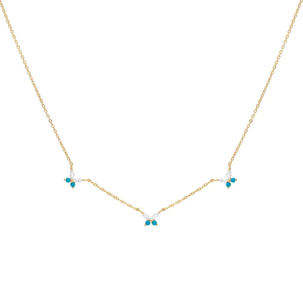 Triple CZ Butterfly Necklace sold by Adina Eden's