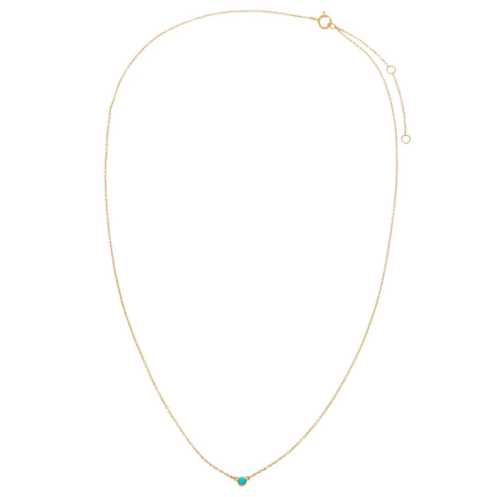 Turquoise Bezel Pendant Necklace 14K sold by Adina Eden's product image thumbnail 3