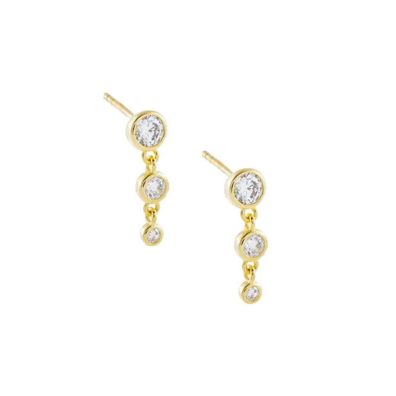 CZ Bezel Drop Stud Earring sold by Adina Eden's