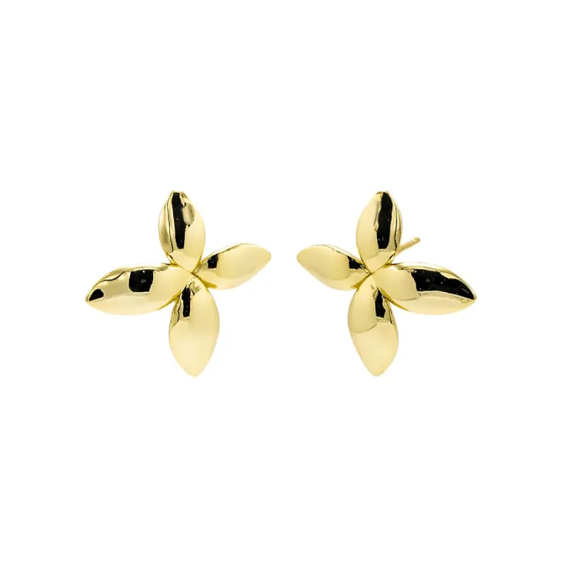 Solid Flower On The Ear Stud Earring sold by Adina Eden's