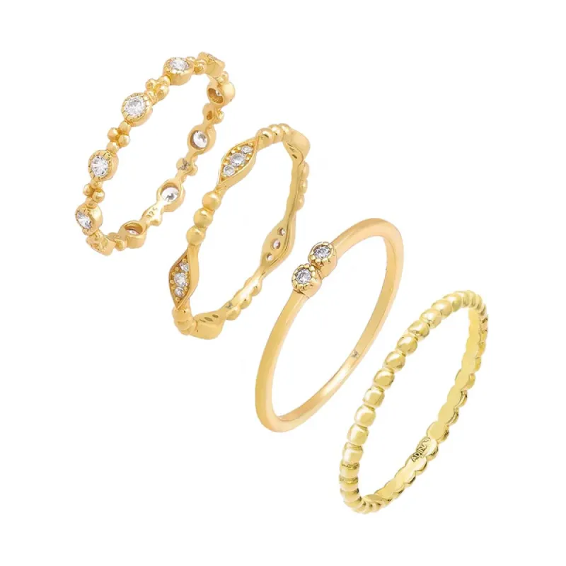 Beads & Bezels Ring Combo Set sold by Adina Eden's