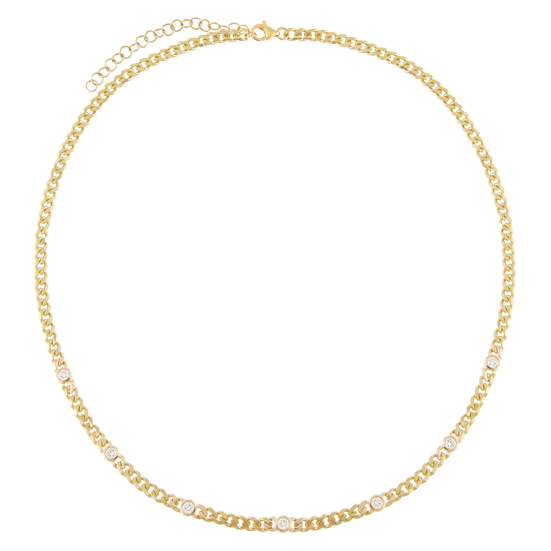 Diamond Bezel Cuban Necklace 14K sold by Adina Eden's product image thumbnail 3