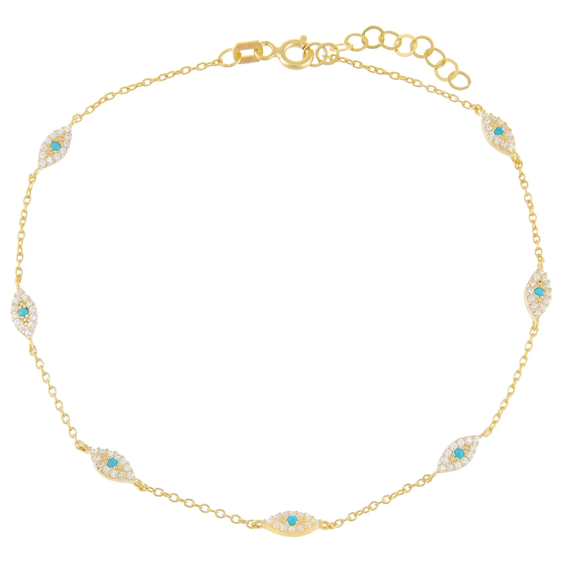 Pavé Evil Eye Anklet sold by Adina Eden's product image thumbnail 2