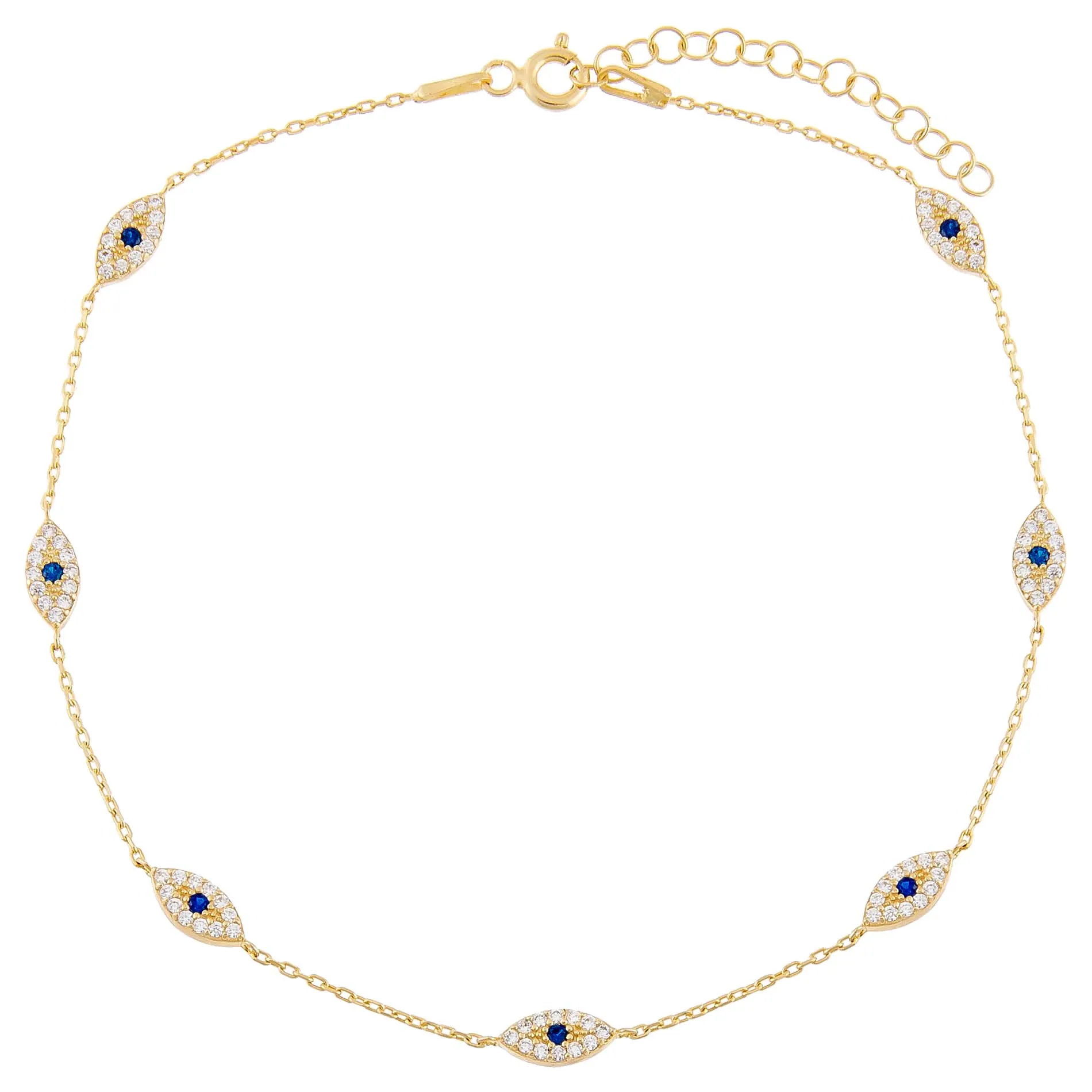 Pavé Evil Eye Anklet sold by Adina Eden's product image thumbnail 3