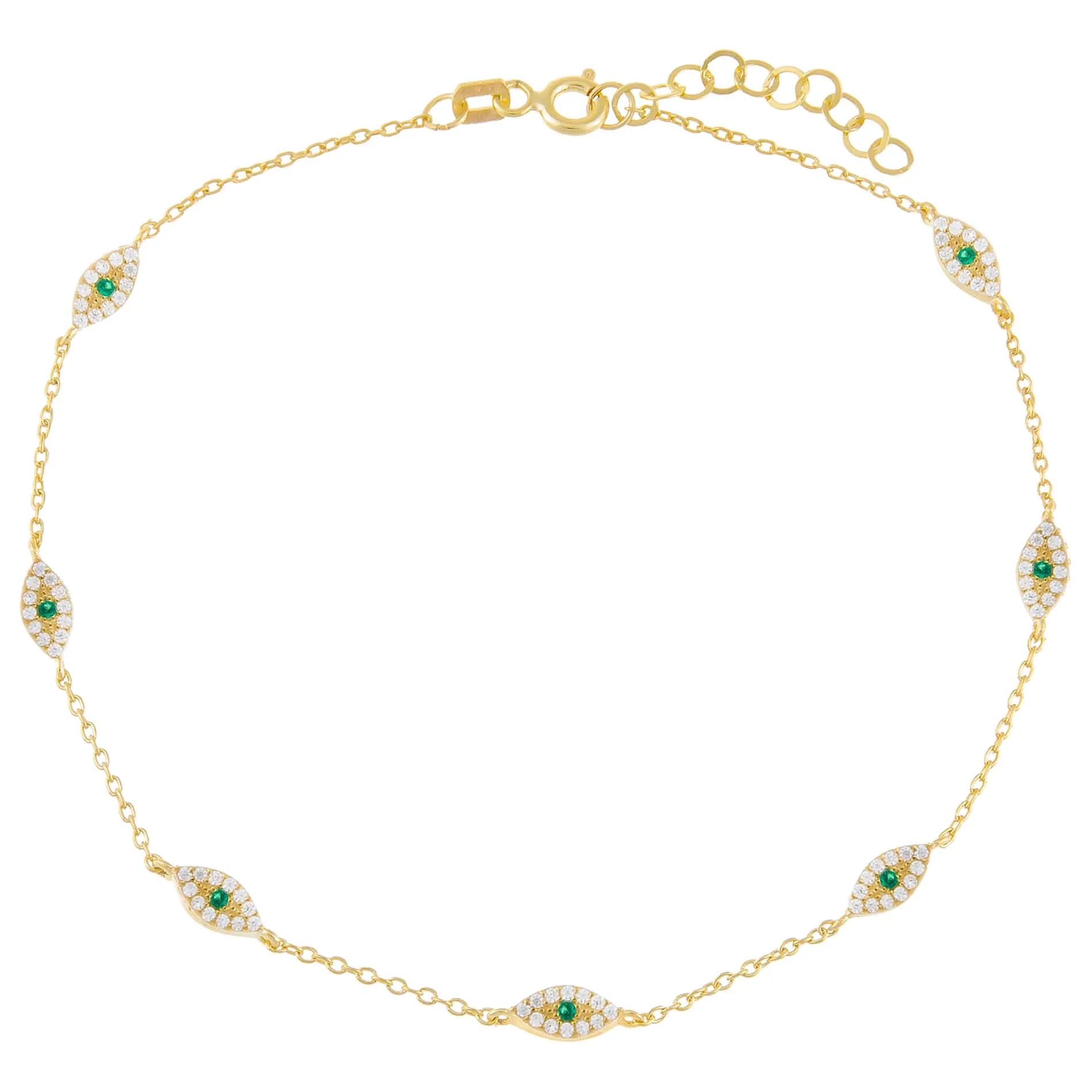 Pavé Evil Eye Anklet sold by Adina Eden's product image thumbnail 4