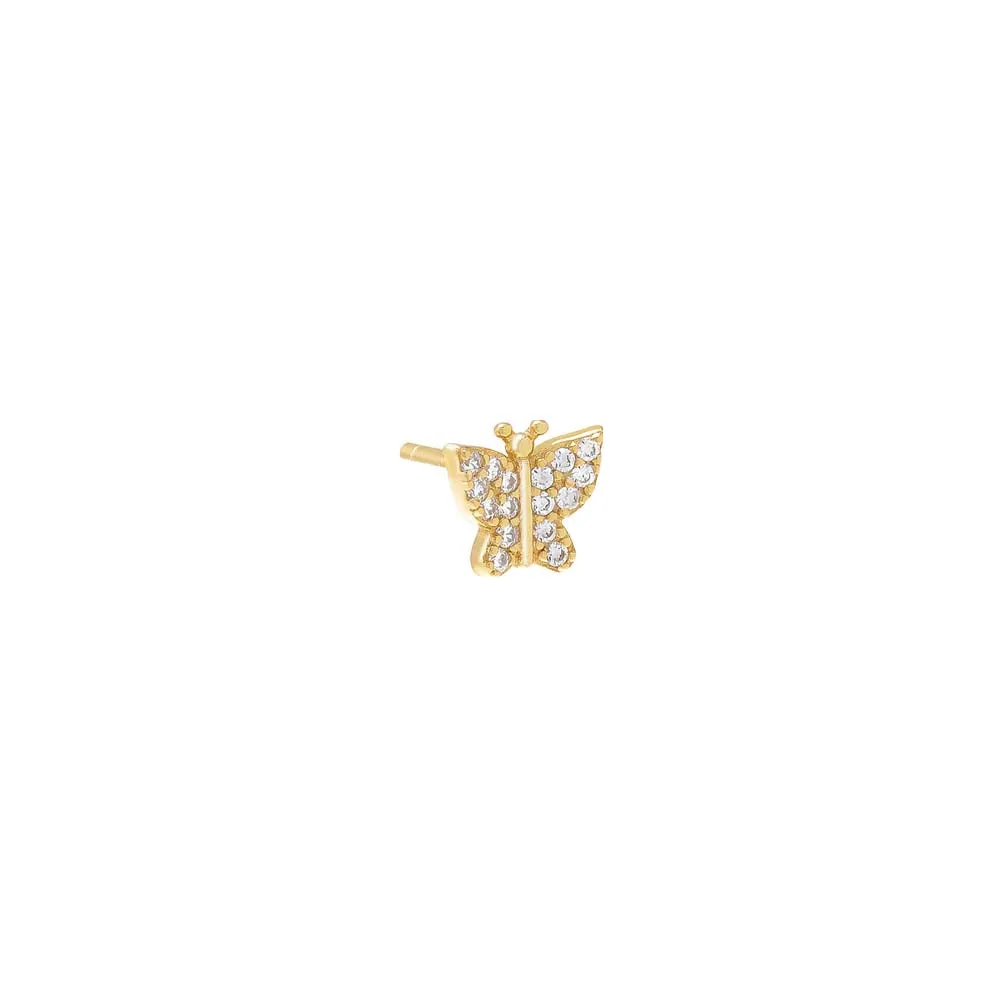 Mini Pavé Butterfly Stud Earring sold by Adina Eden's product image thumbnail 2