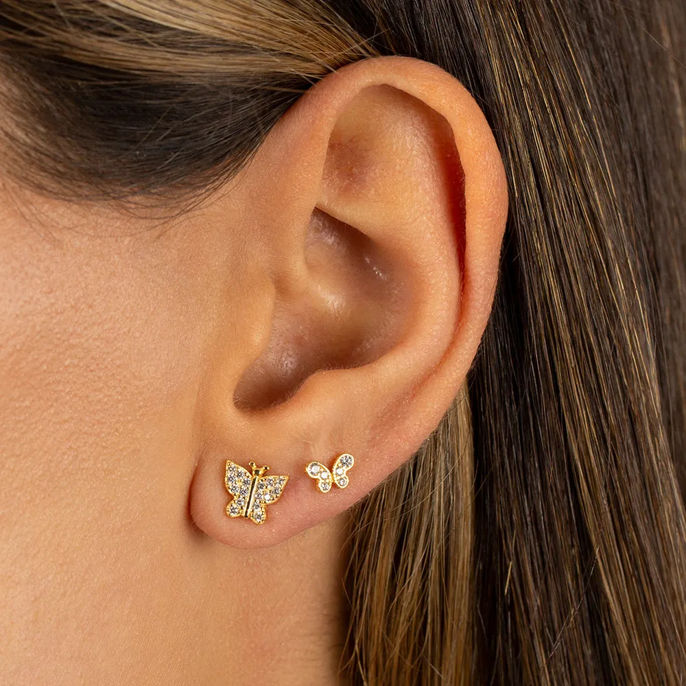 Mini Pavé Butterfly Stud Earring sold by Adina Eden's product image thumbnail 3