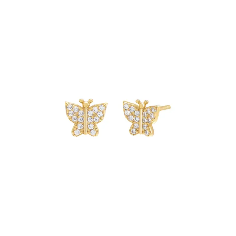 Mini Pavé Butterfly Stud Earring sold by Adina Eden's