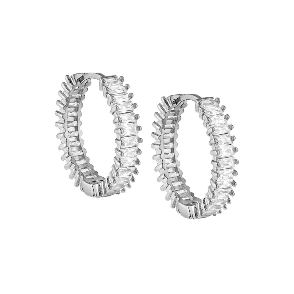 Thin Baguette Huggie Earring sold by Adina Eden's product image thumbnail 5