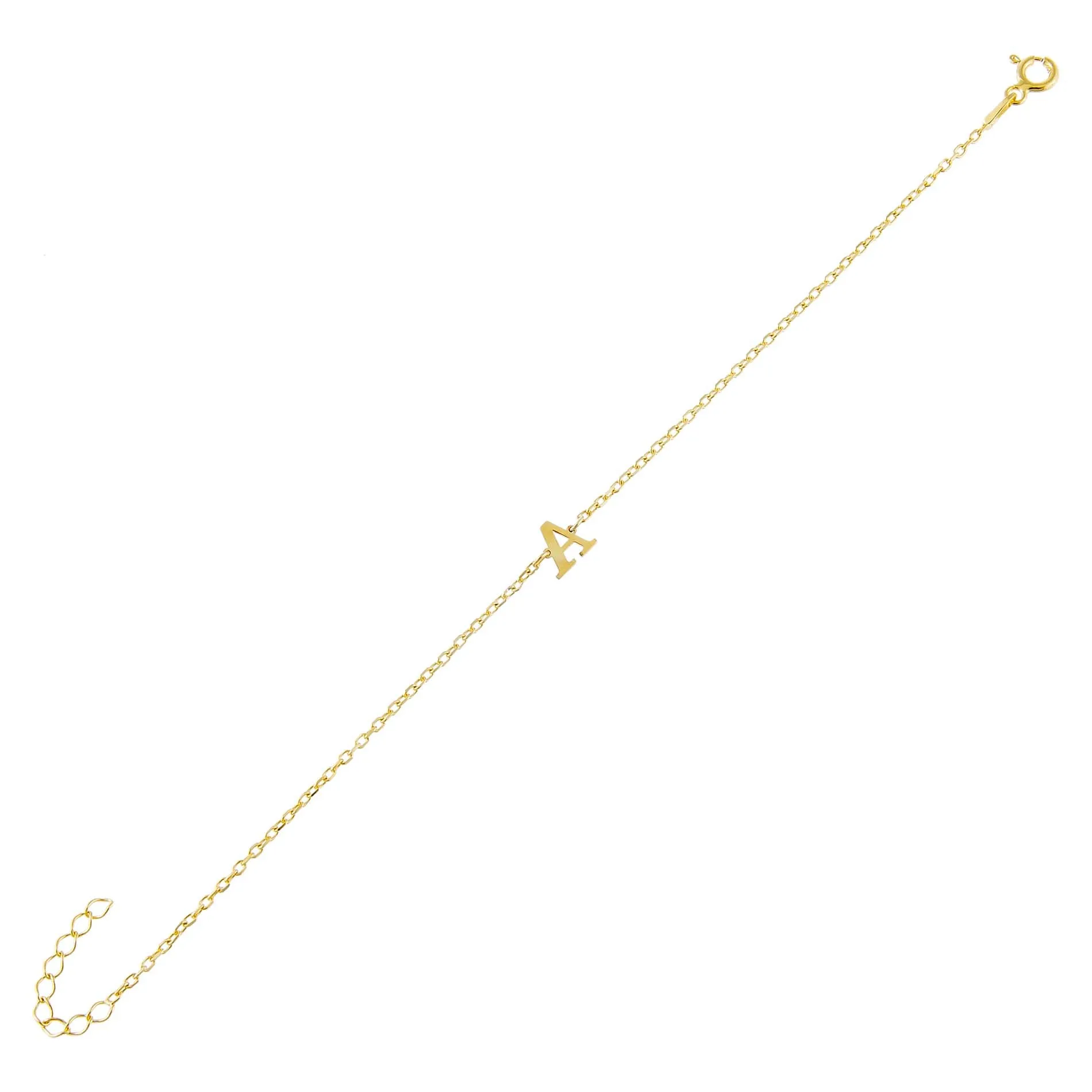Uppercase Solid Initial Bracelet sold by Adina Eden's