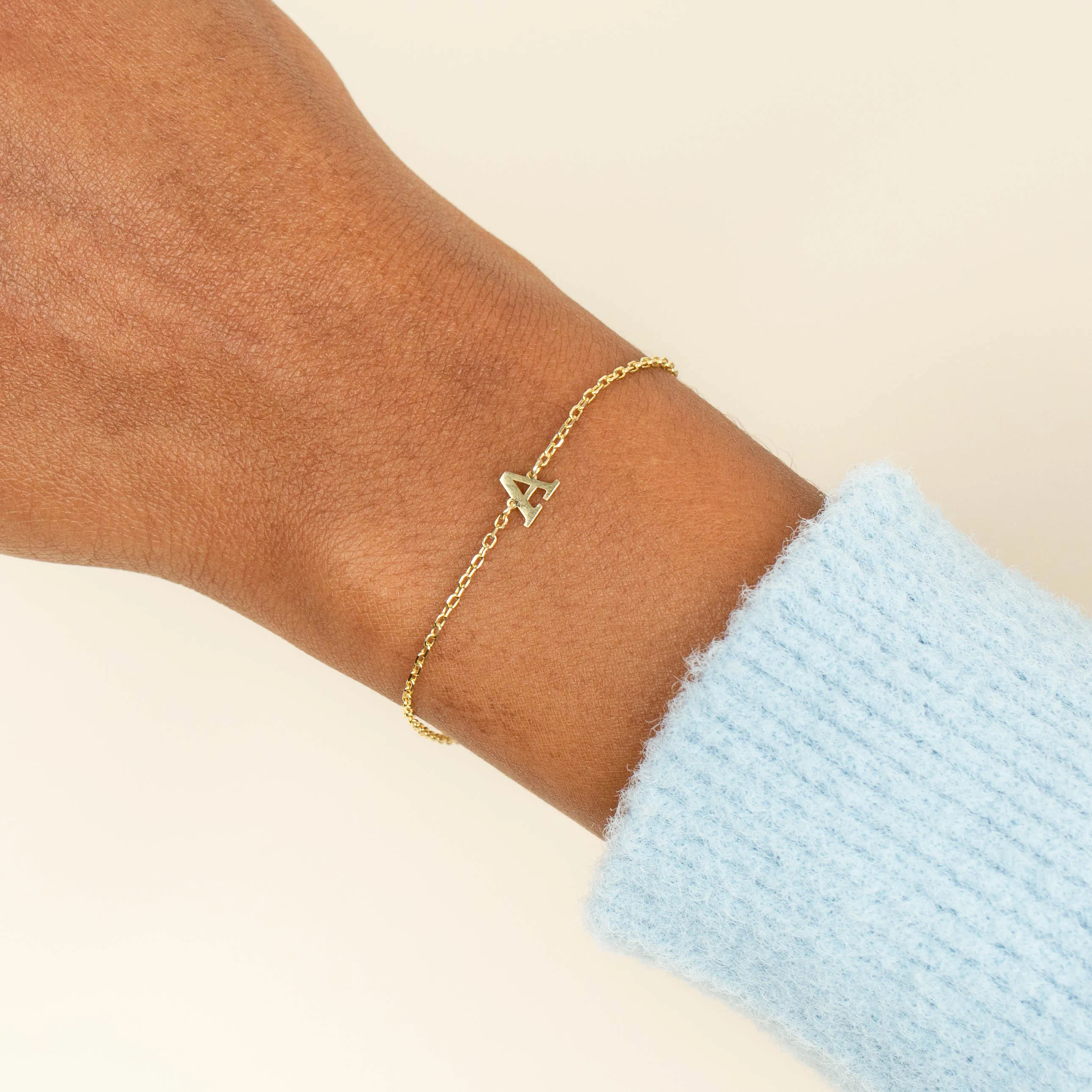 Uppercase Solid Initial Bracelet sold by Adina Eden's product image thumbnail 2