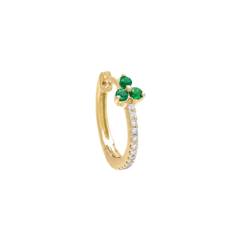 Diamond Gemstone Cluster Huggie Earring 14K sold by Adina Eden's product image thumbnail 4