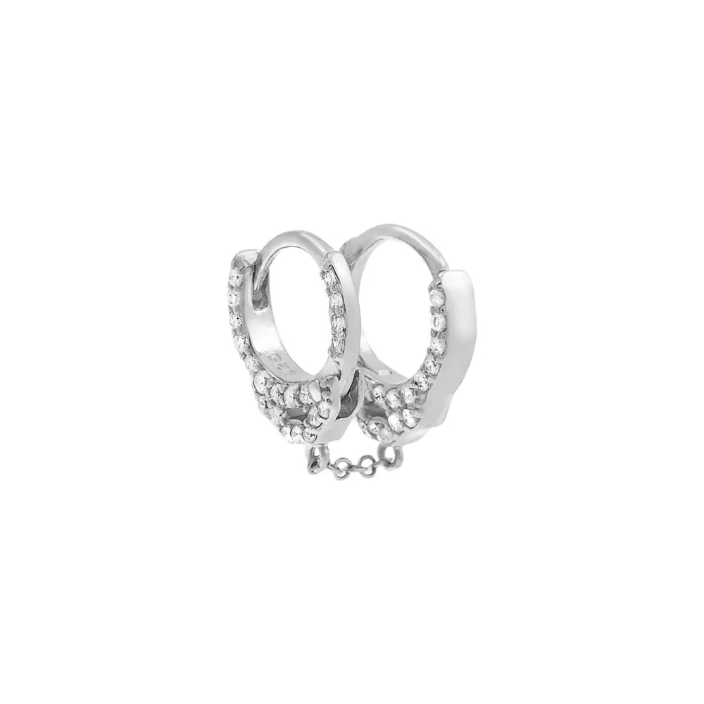 Pavé Handcuff Huggie Earring sold by Adina Eden's product image thumbnail 4