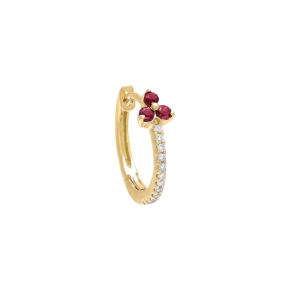 Diamond Gemstone Cluster Huggie Earring 14K sold by Adina Eden's product image thumbnail 5