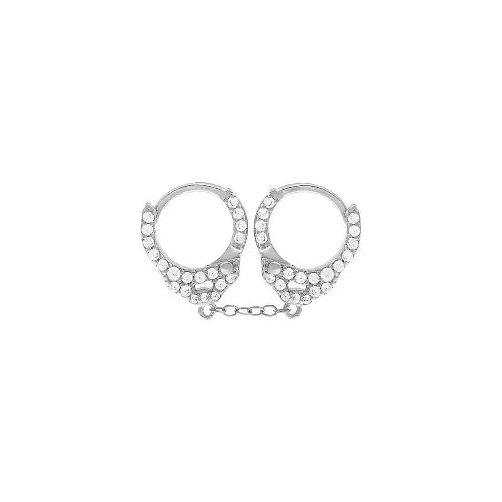 Pavé Handcuff Huggie Earring sold by Adina Eden's product image thumbnail 5