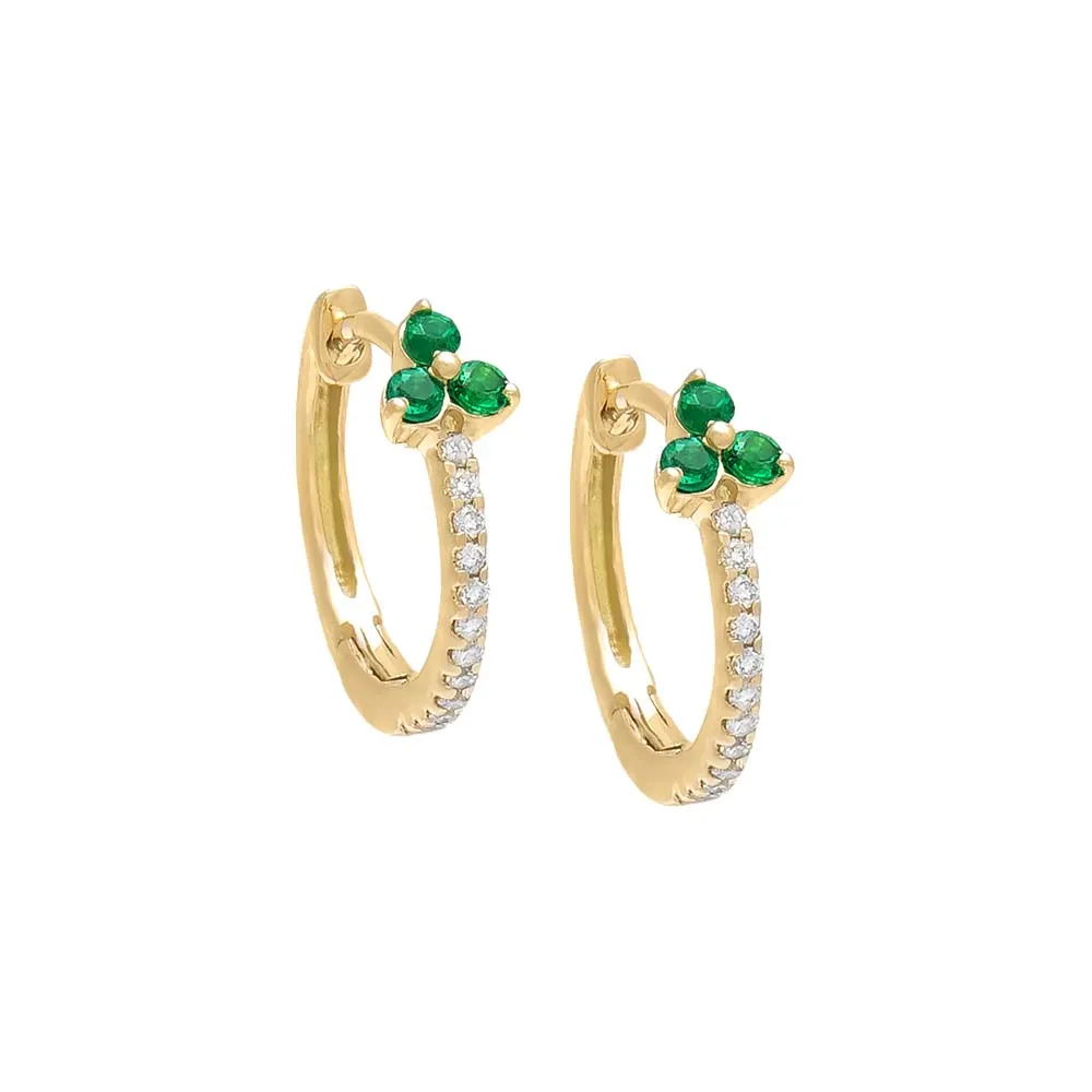 Diamond Gemstone Cluster Huggie Earring 14K sold by Adina Eden's product image thumbnail 2