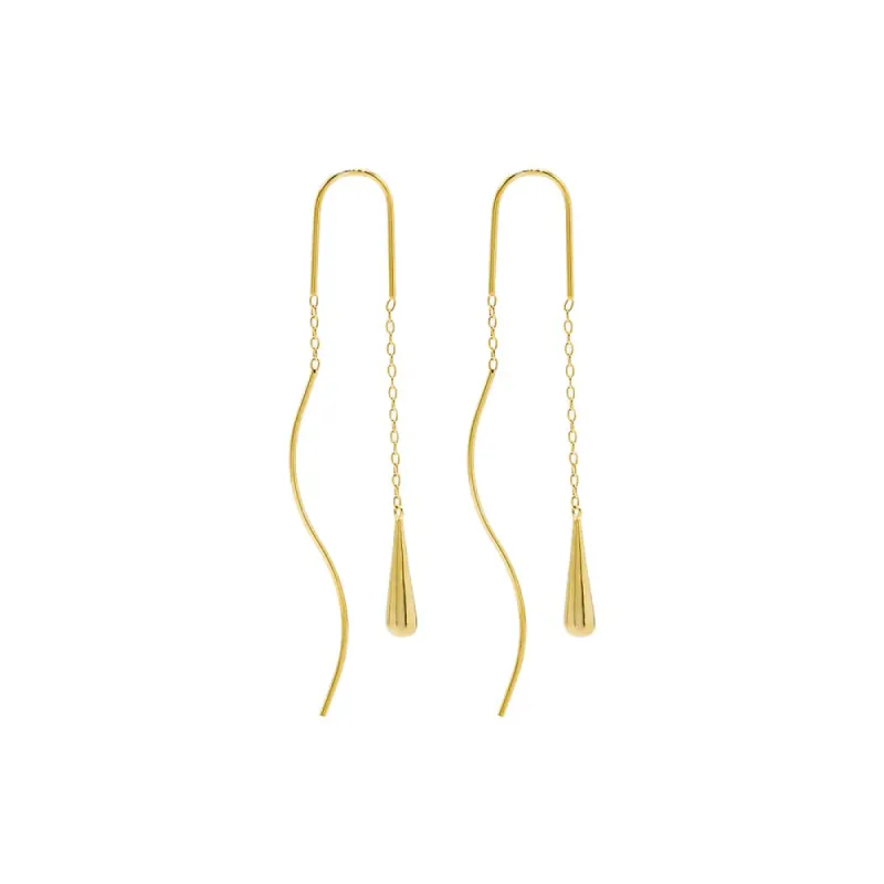 Solid Teardrop Chain Earring sold by Adina Eden's