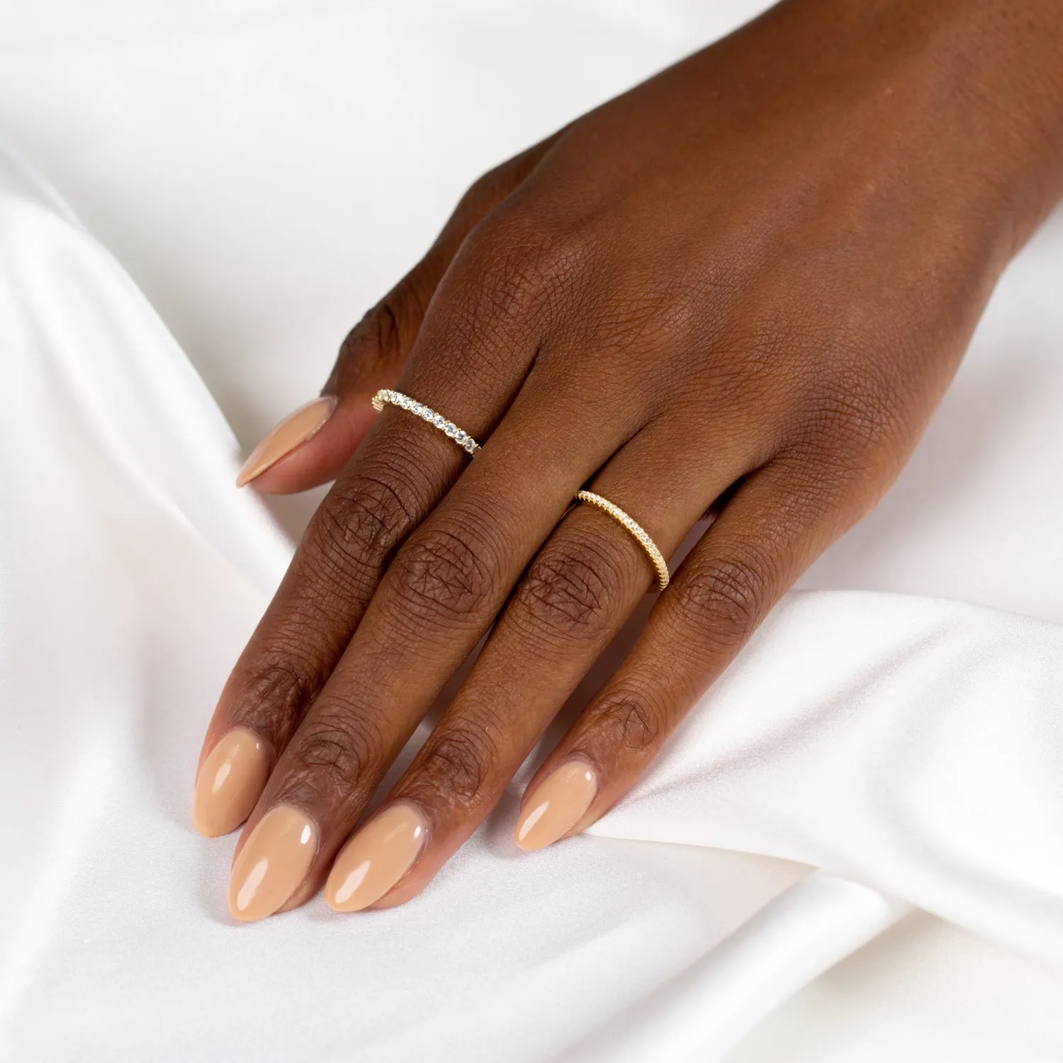 Thin CZ Eternity Band Combo Set sold by Adina Eden's product image thumbnail 2