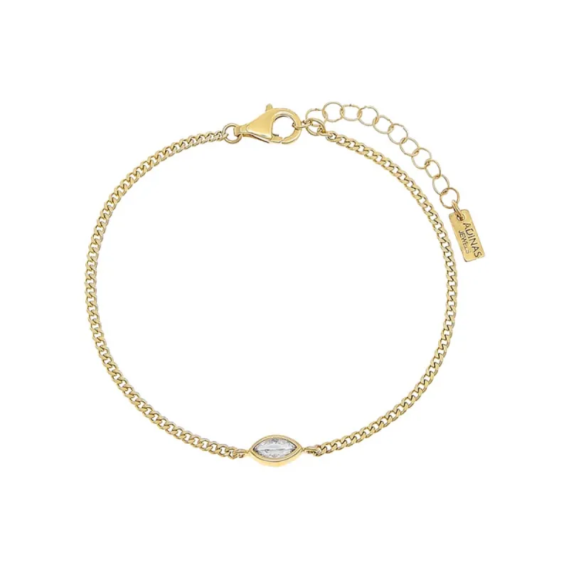 Marquise Bezel Cuban Bracelet sold by Adina Eden's