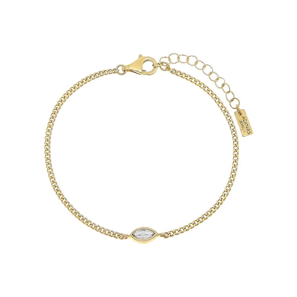 Marquise Bezel Cuban Bracelet sold by Adina Eden's