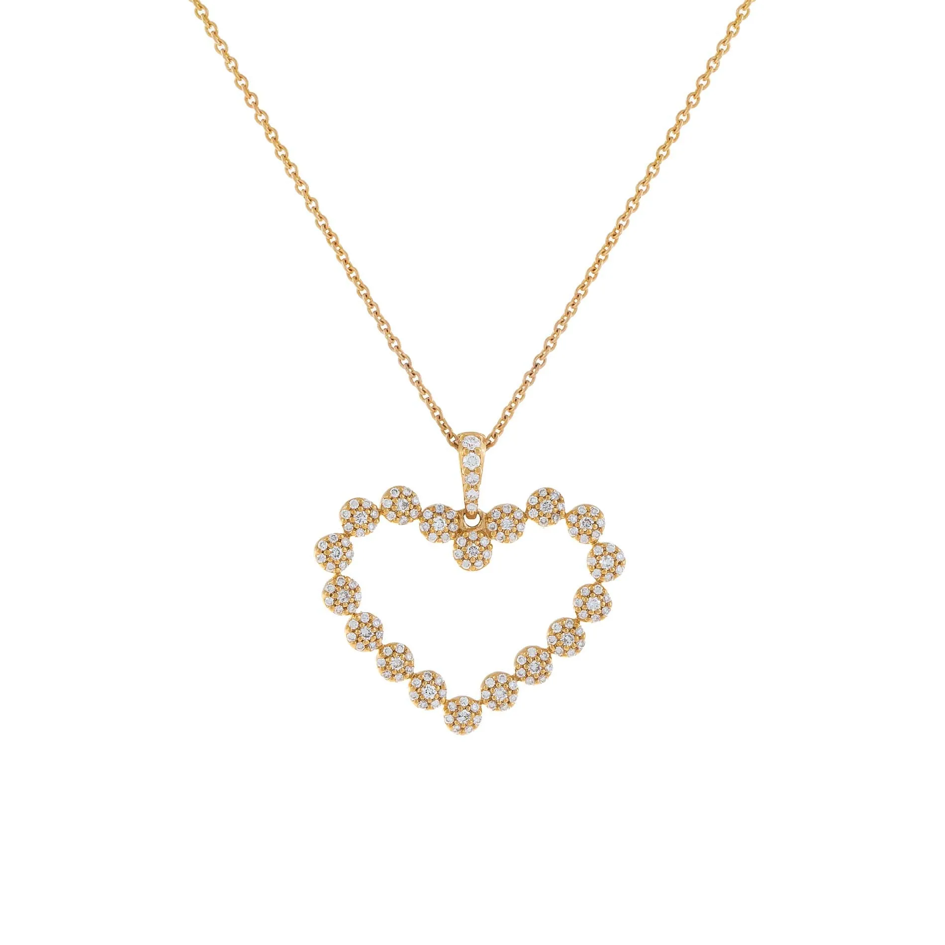 Pavé Diamond Open Heart Necklace 14K sold by Adina Eden's product image thumbnail 4