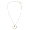 Pavé Diamond Open Heart Necklace 14K sold by Adina Eden's