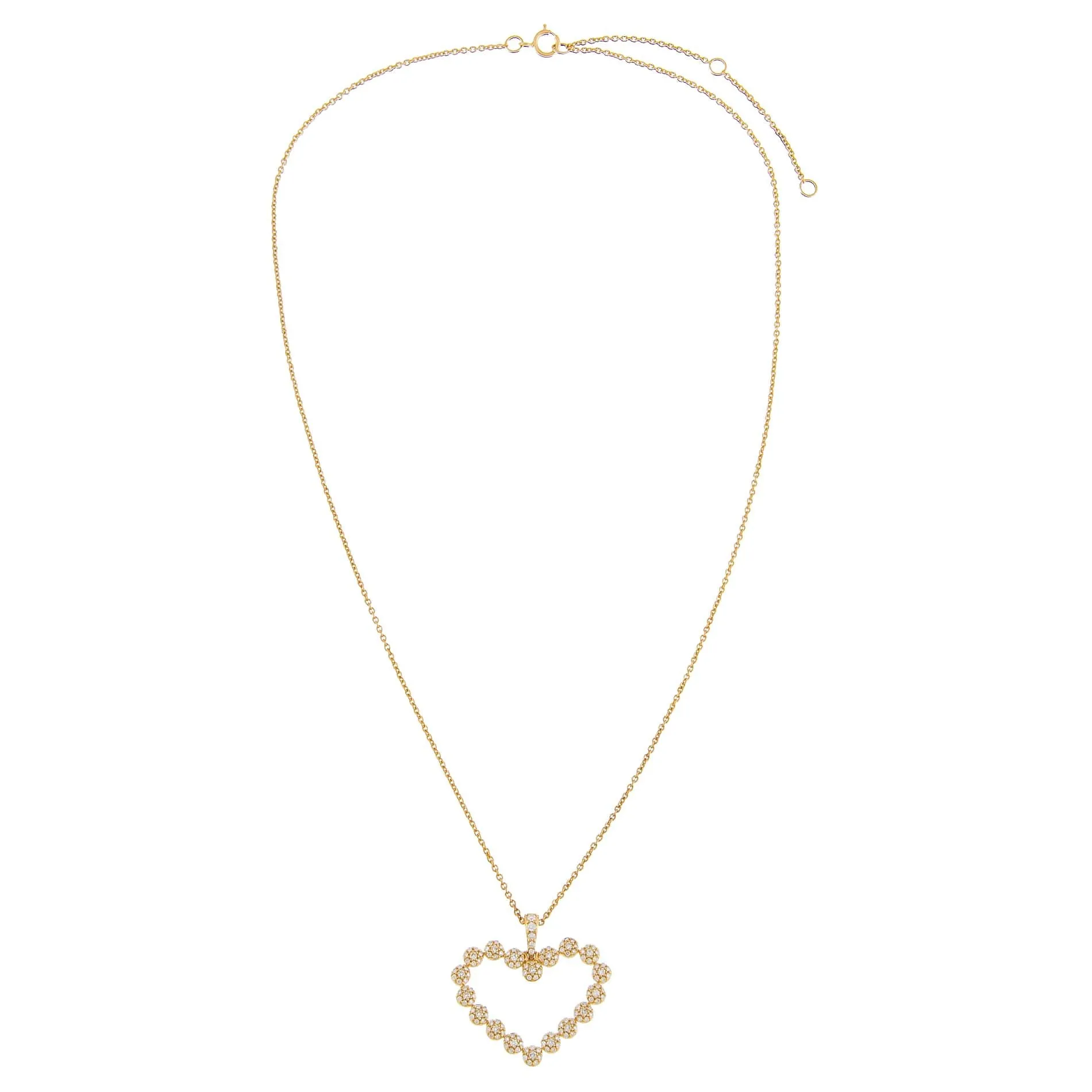 Pavé Diamond Open Heart Necklace 14K sold by Adina Eden's product image thumbnail 5