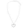 Pavé Diamond Open Heart Necklace 14K sold by Adina Eden's
