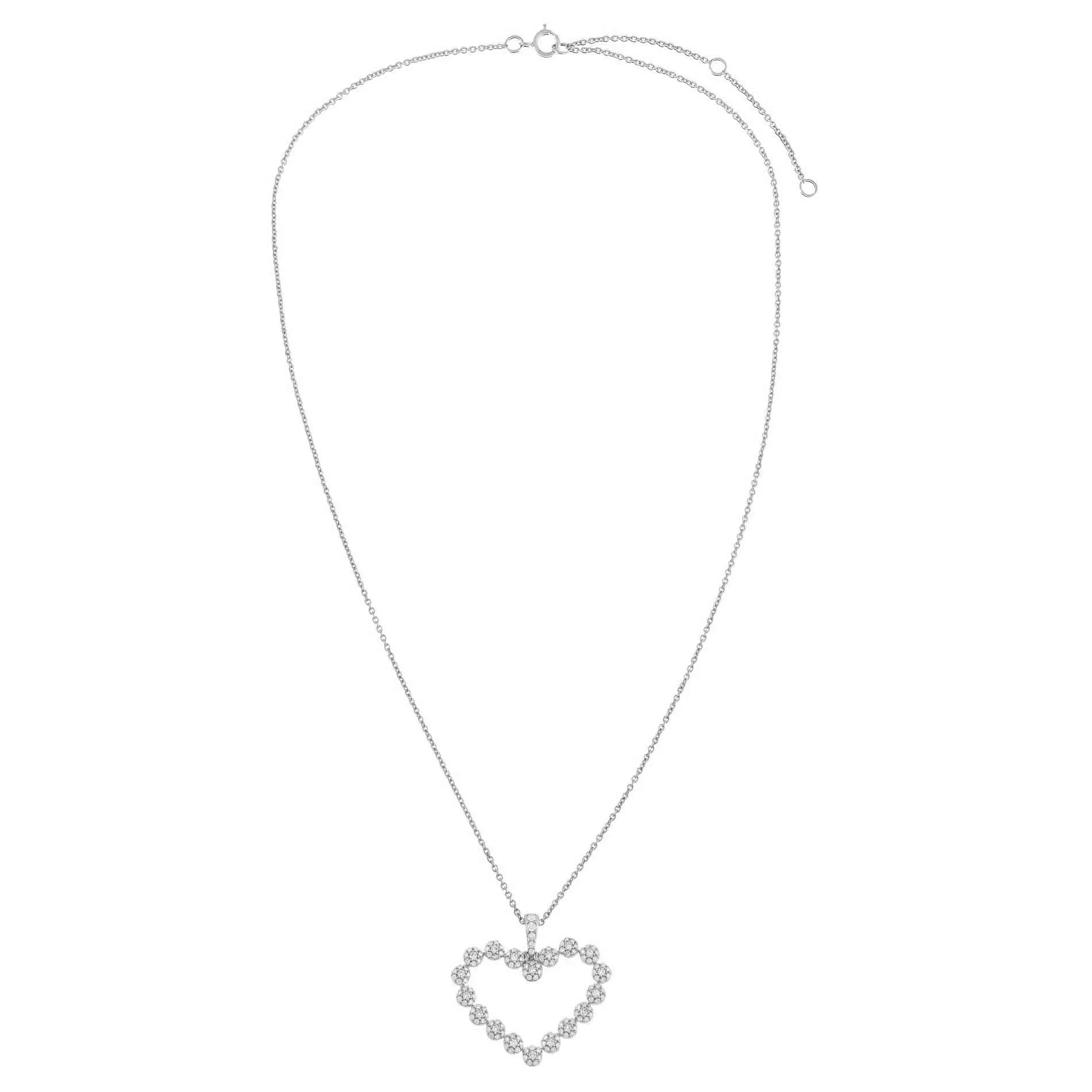 Pavé Diamond Open Heart Necklace 14K sold by Adina Eden's product image thumbnail 3